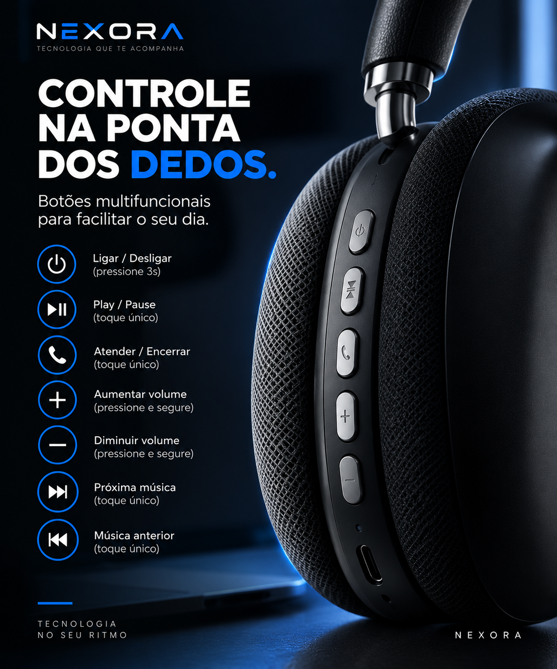 Fone de Ouvido Bluetooth P9 — Sem Fio