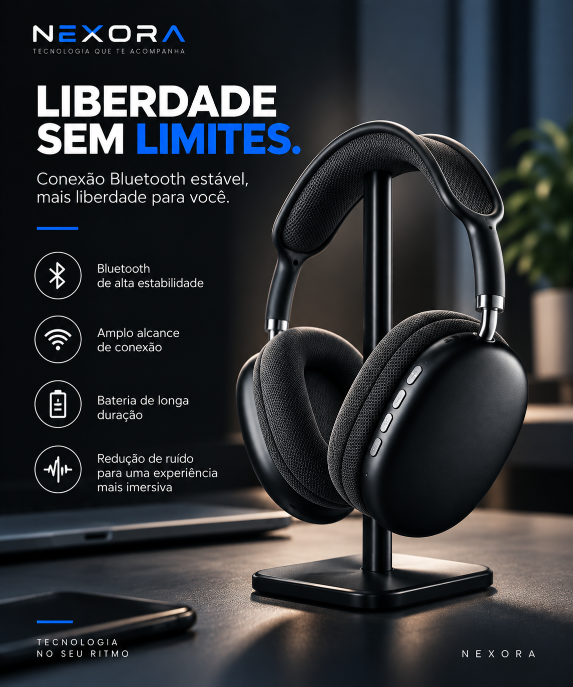 Fone de Ouvido Bluetooth P9 — Sem Fio