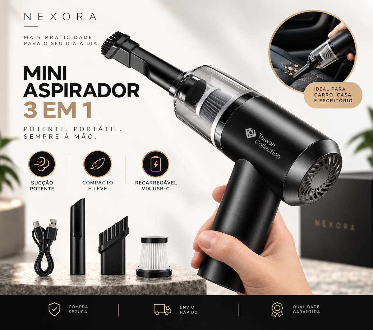 Mini Aspirador Portátil